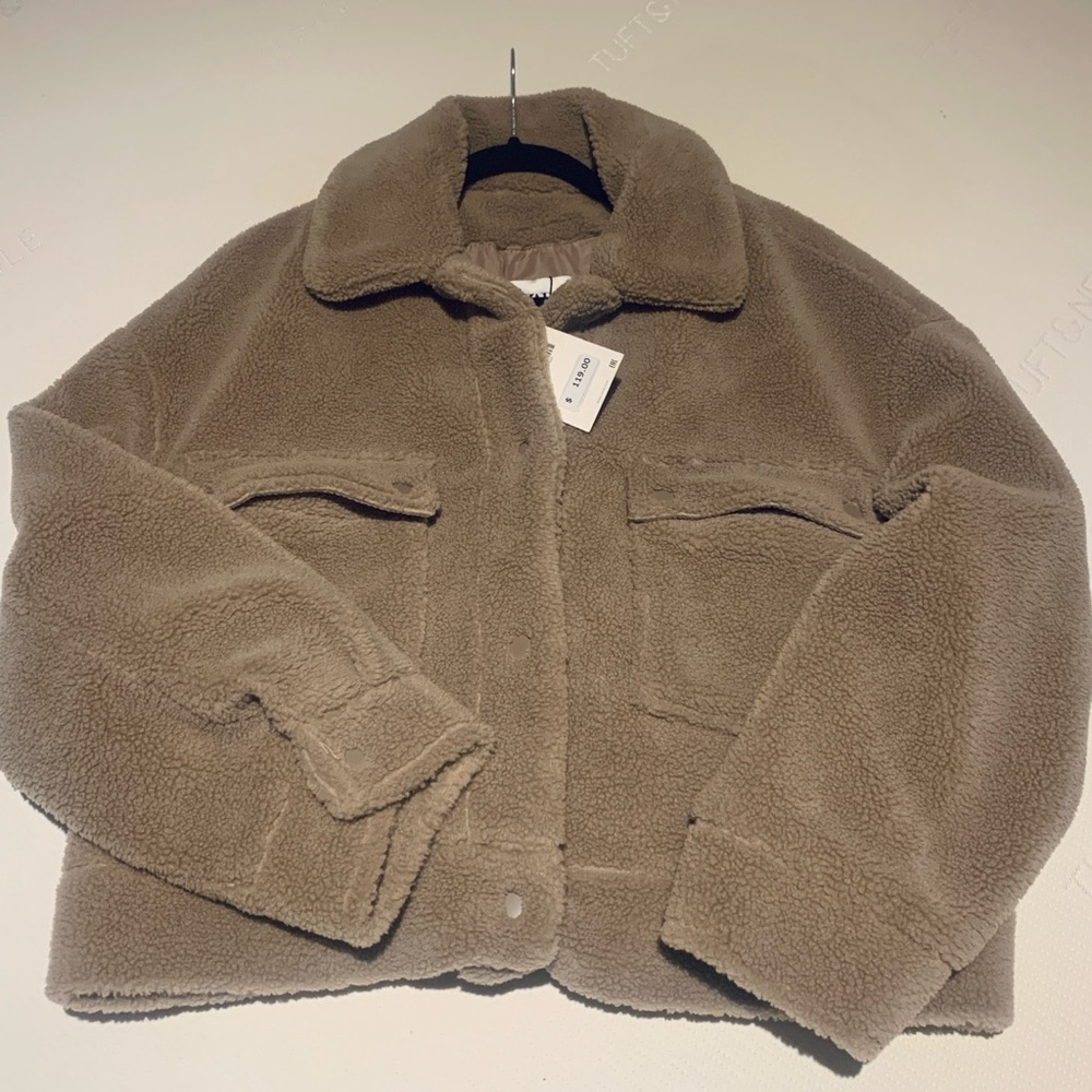 ZARA Balloon Puffed Bomber Jacket - shearling teddy fleece - Picture 6 of 6